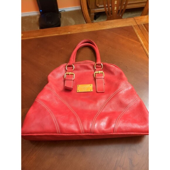 GUIA’S Large Made in Italy Leather Red Bag - Picture 1 of 16